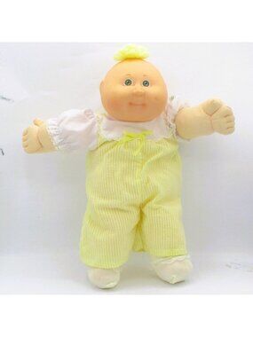 Cabbage Patch Kids 1984 Preemie Doll Green Eyes Lemon Tuft Striped Outfit HM3